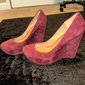 L.A.M.B. Burgundy/Plum Wedges GORGEOUS EUC 9.5M